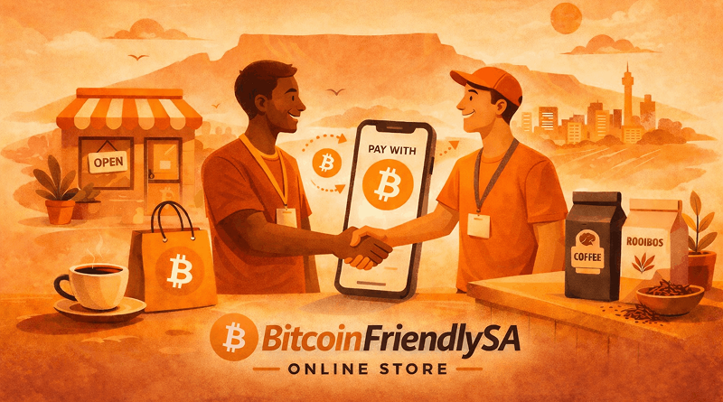 BitcoinFriendlySA online store launch South Africa.