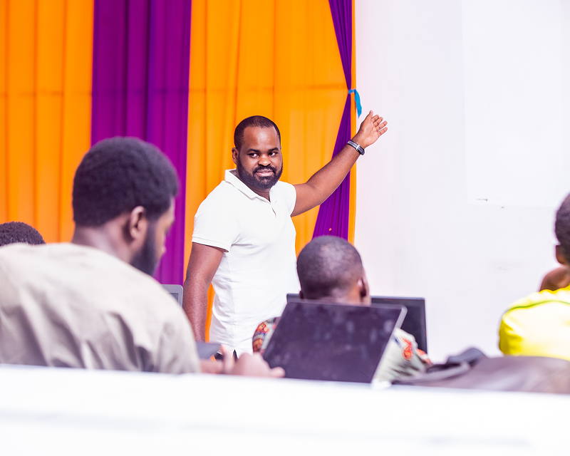 Lightning Developer Bootcamp instructor teaching Bitcoin basics in Ouagadougou, Burkina Faso