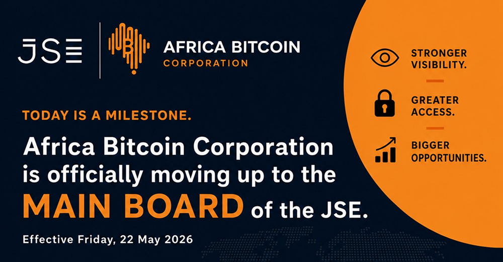 Africa Bitcoin Corporation (ABC) has officially uplisted from the JSE AltX to the Johannesburg Stock Exchange Main Board.