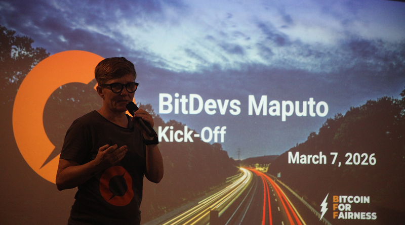 The first BitDevs Maputo meetup, hosted by Bitcoin Famba and Bitcoin For Fairness with educator Anita, drew ~63 attendees in March 2026.