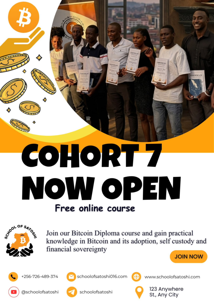 Bitcoin education Uganda, Bitcoin Diploma Uganda, free Bitcoin course, self-custody Bitcoin, financial sovereignty Uganda.