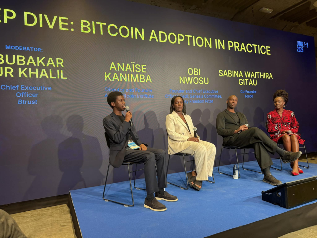 African Bitcoin leaders at Oslo Freedom Forum 2026 Bitcoin Adoption in Practice panel.