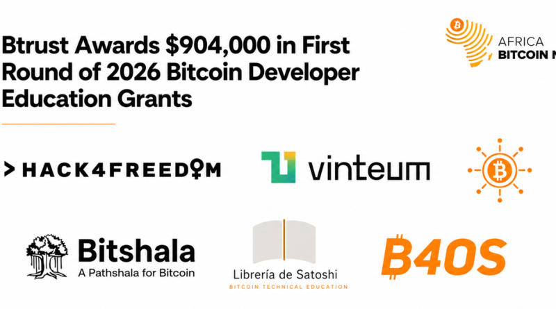 Btrust Awards $904K in 2026 Bitcoin Developer Education Grants | Africa & Global Majority