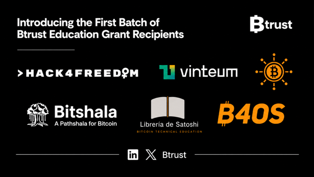 Btrust Awards $904K in 2026 Bitcoin Developer Education Grants | Africa & Global Majority