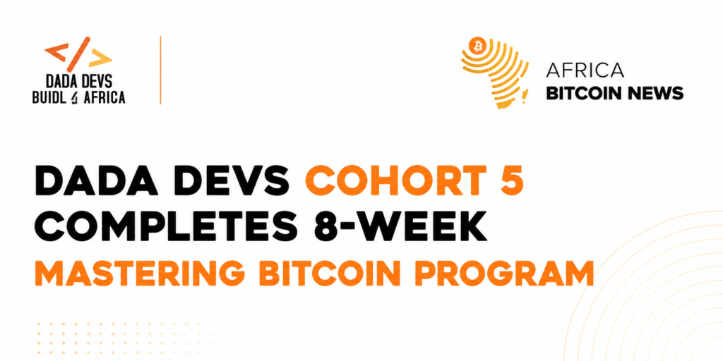 African women developers collaborating on Bitcoin projects during a Dada Devs training session