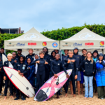 The Surfer Kids Sharks team at the 2026 Sea Harvest SA Junior Championships in Jeffreys Bay
